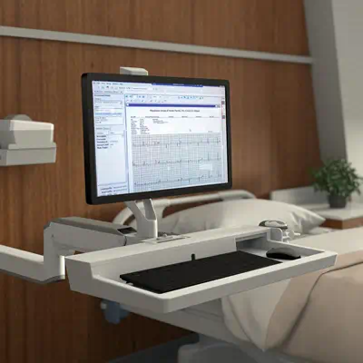 Ergotron 45-618-251 support et équerre de station de travail/PC tout en un 10,7 kg Blanc 68,6 cm (27 - Support Fixe & Mobile - visuel 3