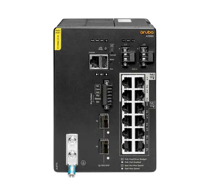 CX 4100i 12p 1GbE 8p Class4 PoE and 4p Class6 PoE 2p SFP+ DIN Mount - HP - Accessoire Réseau - visuel 1