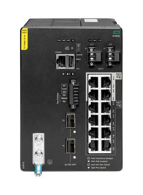 Aruba Networking CX 4100i 12p 1GbE 8p Class4 PoE and 4p Class6 PoE 2p SFP+ DIN Mount Switch - HP - Accessoire Réseau - visuel 1