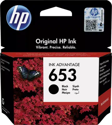 Vente Cartouches d'encre HP 653 Black Original Ink Advantage Cartridge