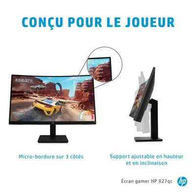 HP X27qc écran plat de PC 68,6 cm HP - visuel 1 - hello RSE - Réglez votre affichage