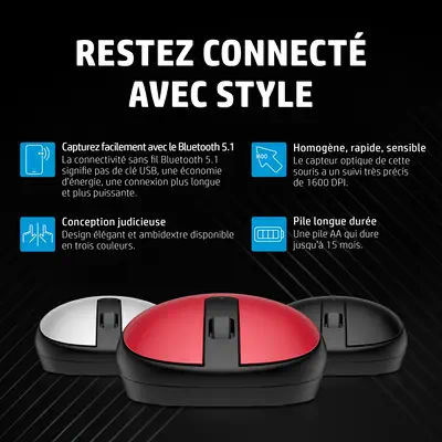 Souris Bluetooth rouge empire HP 240 - visuel 9