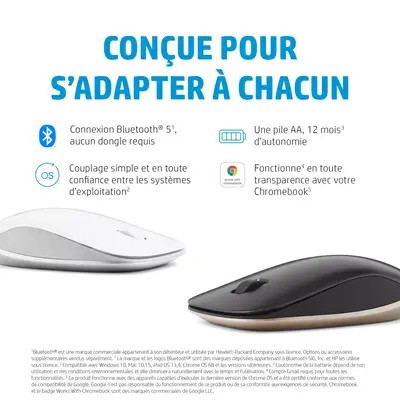 HP 410 Souris Bluetooth ultra-plate blanche - visuel 1