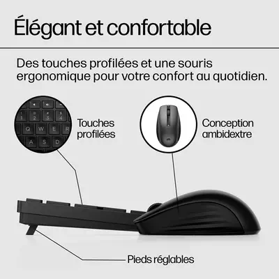 Ensemble clavier et souris sans fil HP 650 HP - visuel 1 - hello RSE - Une propreté et une hygiène simplifiées