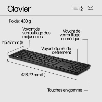 Vente HP 650 Wireless Keyboard and Mouse Combo White HP au meilleur prix - visuel 10