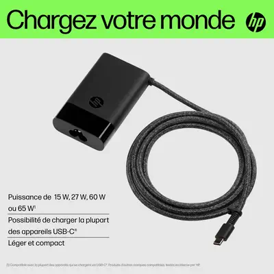 Chargeur pour ordinateur portable HP USB-C 65 W - Chargeur et alimentation - visuel 9