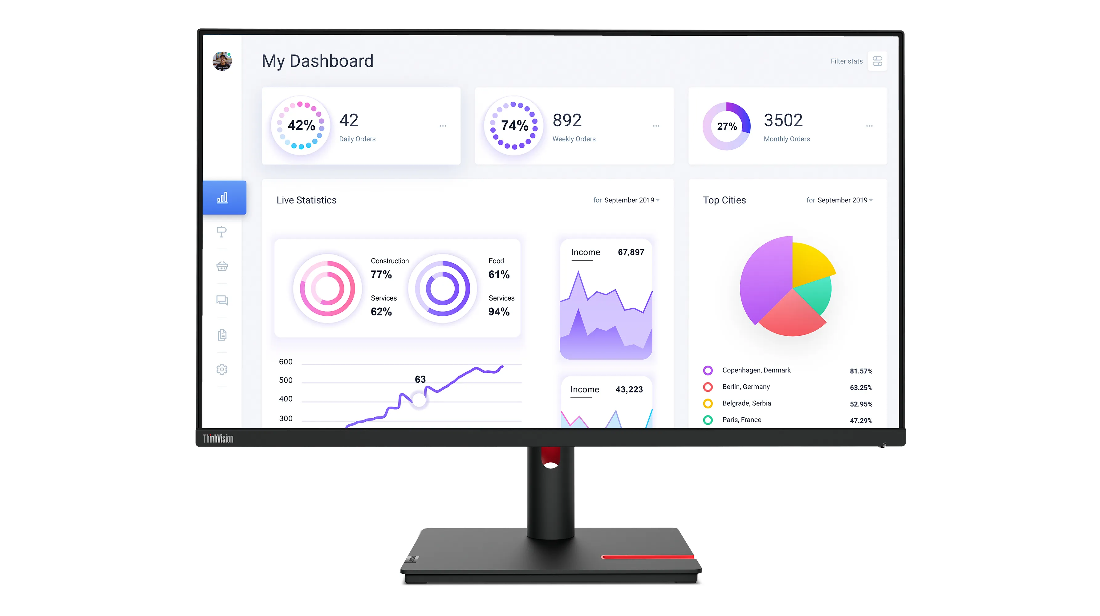 Lenovo ThinkVision T32p-30 LED display 80 cm (31.5") Lenovo - visuel 1 - hello RSE - <p>Affichage élégant et exceptionnel.</p>