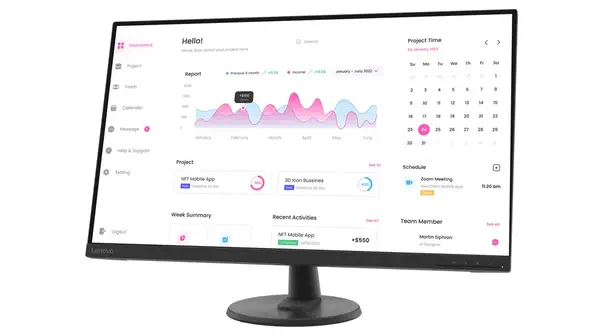 Lenovo D32-40 écran plat de PC 80 cm (31.5") 1920 x 1080 pixels Full HD Noir - Ecran Ordinateur - visuel 2