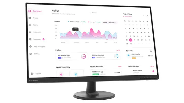 Lenovo D32-40 écran plat de PC 80 cm (31.5") 1920 x 1080 pixels Full HD Noir - Ecran Ordinateur - visuel 1