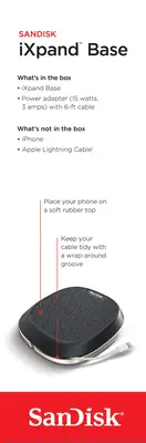 SanDisk iXpand Base Smartphone, Tablette Noir, Argent CC Charge rapide Intérieure - Sandisk - Boitier d'alimentation - visuel 8