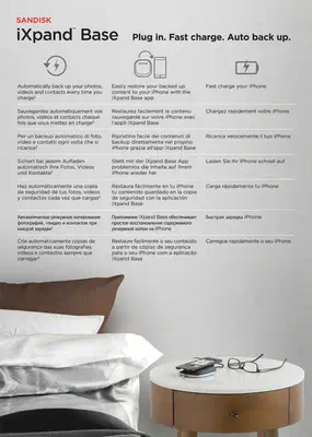 SanDisk iXpand Base Smartphone, Tablette Noir, Argent CC Charge rapide Intérieure - Sandisk - Boitier d'alimentation - visuel 5