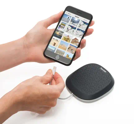 SanDisk iXpand Base Smartphone, Tablette Noir, Argent CC Charge rapide Intérieure - Sandisk - Boitier d'alimentation - visuel 10