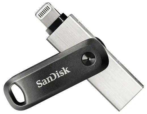 SanDisk iXpand lecteur USB flash 64 Go USB Type-A / Lightning 3.2 Gen 2 (3.1 Gen 2) Noir, Argent - Sandisk - Adaptateur stockage - visuel 1