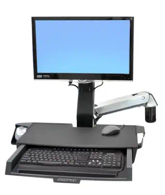 StyleView Sit-Stand Combo Arm with Worksurface - Ergotron - Support Fixe & Mobile - visuel 1