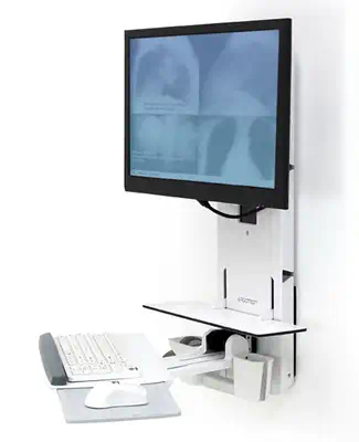 Ergotron 61-080-062 support d'écran plat pour bureau 61 cm (24") Mur Blanc - Support Fixe & Mobile - visuel 1