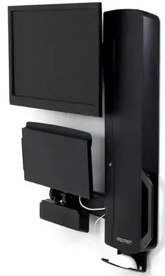 Ergotron 61-081-085 support d'écran plat pour bureau 61 cm (24") Mur Noir - Support Fixe & Mobile - visuel 2