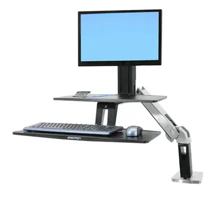 Ergotron WorkFit -A 61 cm (24") Bureau Noir - Support Fixe & Mobile - visuel 3
