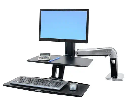 Ergotron WorkFit -A 61 cm (24") Bureau Noir - Support Fixe & Mobile - visuel 2