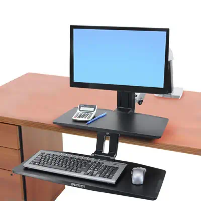 Ergotron WorkFit -A 61 cm (24") Bureau Noir - Support Fixe & Mobile - visuel 4