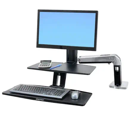Ergotron WorkFit -A 61 cm (24") Bureau Noir - Support Fixe & Mobile - visuel 2