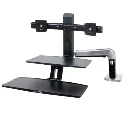 Ergotron WorkFit -A 61 cm (24") Bureau Noir - Support Fixe & Mobile - visuel 1