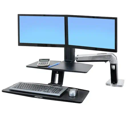 Ergotron WorkFit -A 61 cm (24") Bureau Noir - Support Fixe & Mobile - visuel 5