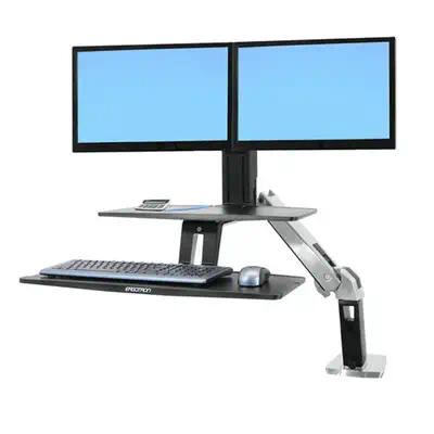 Ergotron WorkFit -A 61 cm (24") Bureau Noir - Support Fixe & Mobile - visuel 2