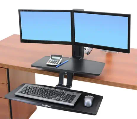 Ergotron WorkFit -A 61 cm (24") Bureau Noir - Support Fixe & Mobile - visuel 3