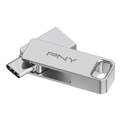 PNY DUO LINK lecteur USB flash 256 Go USB Type-A / USB Type-C 3.2 Gen 1 (3.1 Gen 1) Acier inoxydable - Adaptateur stockage - visuel 1