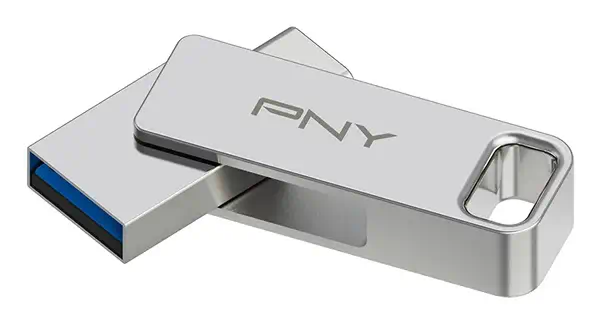 PNY DUO LINK lecteur USB flash 256 Go USB Type-A / USB Type-C 3.2 Gen 1 (3.1 Gen 1) Acier inoxydable - Adaptateur stockage - visuel 5