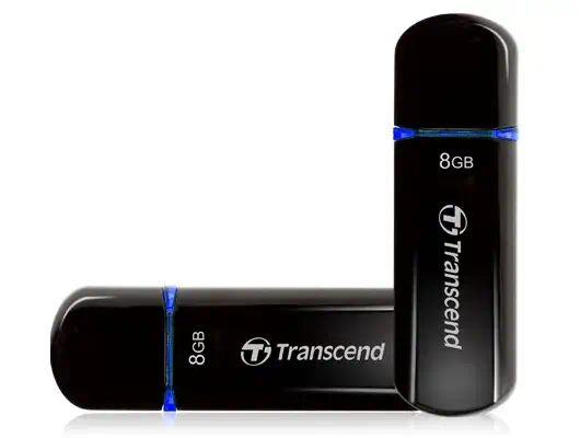 TRANSCEND 8Go Clé USB 2.0 - Noir Puce MLC - Transcend - Adaptateur stockage - visuel 1