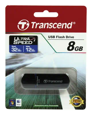 TRANSCEND 8Go Clé USB 2.0 - Noir Puce MLC - Transcend - Adaptateur stockage - visuel 2