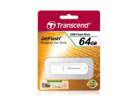 Transcend JetFlash elite 64GB JetFlash 370 lecteur USB flash 64 Go USB Type-A 2.0 Blanc - Adaptateur stockage - visuel 2