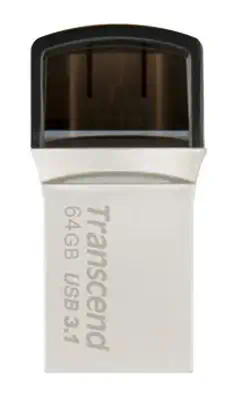 Transcend JetFlash 890 64GB lecteur USB flash 64 Go USB Type-A / USB Type-C 3.2 Gen 1 (3.1 Gen 1) No - Adaptateur stockage - visuel 1
