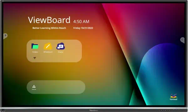 Viewsonic IFP7550-5 tableau blanc interactif 190,5 cm (75") 3840 x 2160 pixels Écran tactile Noir HD - Affichage dynamique - visuel 1
