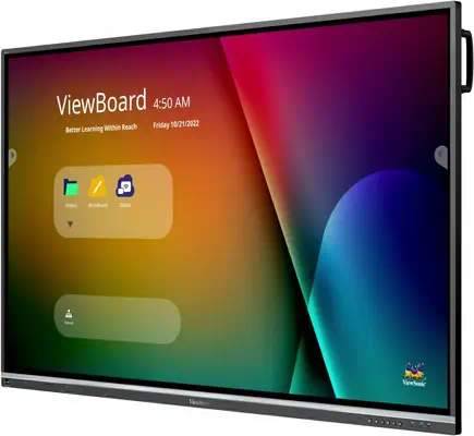 Viewsonic IFP7550-5 tableau blanc interactif 190,5 cm (75") 3840 x 2160 pixels Écran tactile Noir HD - Affichage dynamique - visuel 3