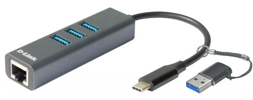 Vente Accessoire Wifi D-LINK USB-C/USB to Gigabit Ethernet Adapter with 3 USB 3 sur hello RSE