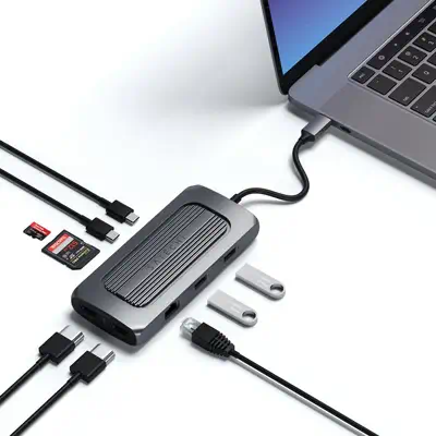 Satechi ST-UCMXAM station d'accueil USB 3.2 Gen 1 (3.1 Gen 1) Type-C Gris - Station d'accueil pour portable - visuel 4