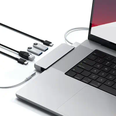Satechi Pro Hub Mini Avec fil USB 3.2 Gen 1 (3.1 Gen 1) Type-C Argent - Station d'accueil pour portable - visuel 3