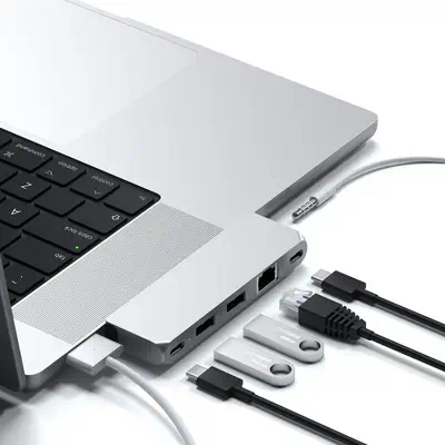 Satechi Pro Hub Mini Avec fil USB 3.2 Gen 1 (3.1 Gen 1) Type-C Argent - Station d'accueil pour portable - visuel 2