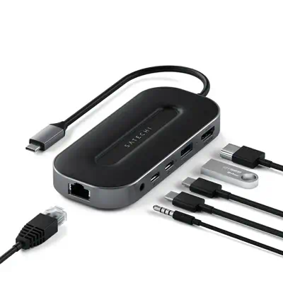 Satechi ST-U4MGEM station d'accueil Avec fil USB4 Noir, Gris - Station d'accueil pour portable - visuel 3