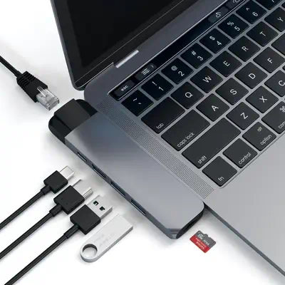 Satechi ST-TCPHEM station d'accueil Thunderbolt 3 Gris - Station d'accueil pour portable - visuel 3