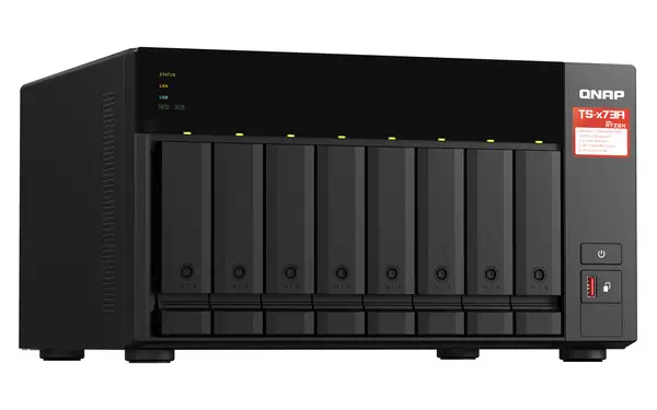 QNAP TS-873A NAS Tower Ryzen Embedded V1500B 8 Go DDR4 0 To QNAP Turbo System Anthracite - Serveur NAS - visuel 4