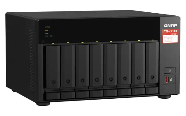 QNAP TS-873A NAS Tower Ryzen Embedded V1500B 8 Go DDR4 0 To QNAP Turbo System Anthracite - Serveur NAS - visuel 3