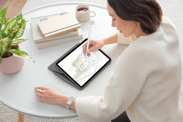 Logitech Folio Touch AZERTY Français Smart Connector Gris Logitech - visuel 1 - hello RSE - CLAVIER PLIABLE POUR PLUS DE POLYVALENCE