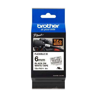 Vente BROTHER P-TOUCH TZE-FX211 noir in blanc 6mm Brother au meilleur prix - visuel 6
