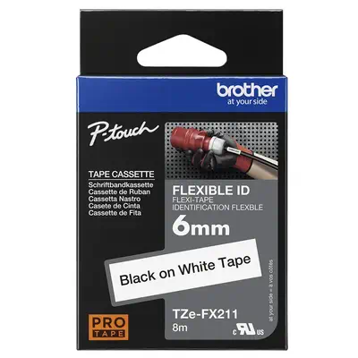Brother TZE-FX211 ruban d'étiquette Noir sur blanc - Autres consommables - visuel 4