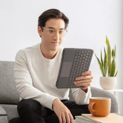 Logitech Folio Touch QWERTZ Allemand Smart Connector Gris - Clavier - visuel 6