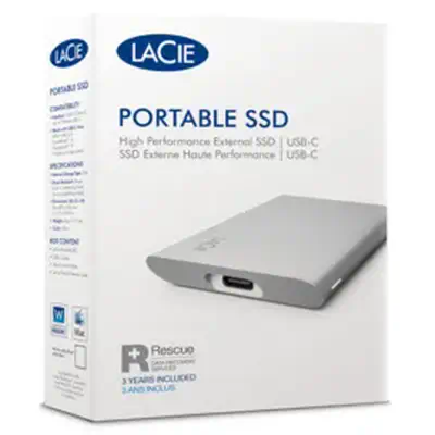 LaCie STKS500400 lecteur à circuits intégrés externe 500 Go USB Type-C Argent - Disque dur SSD - visuel 2