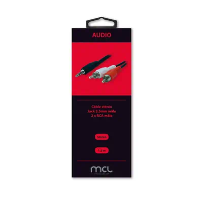 MCL MC720GE-1.5M câble audio 1,5 m 3,5mm 2 x RCA Noir, Rouge, Blanc - Connectique - visuel 2